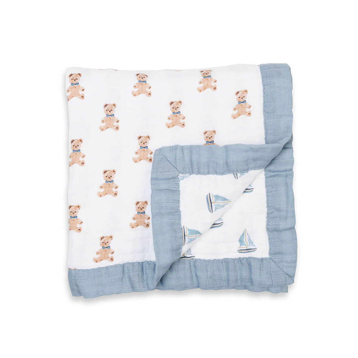 Lulujo Muslin Quilt - Vintage Bears & Sailboats