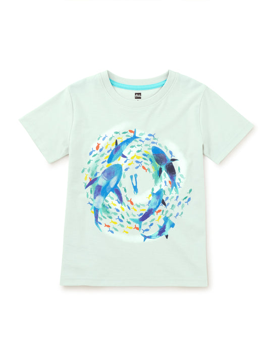 Tea Collection Graphic Tee - Sharks and Diver
