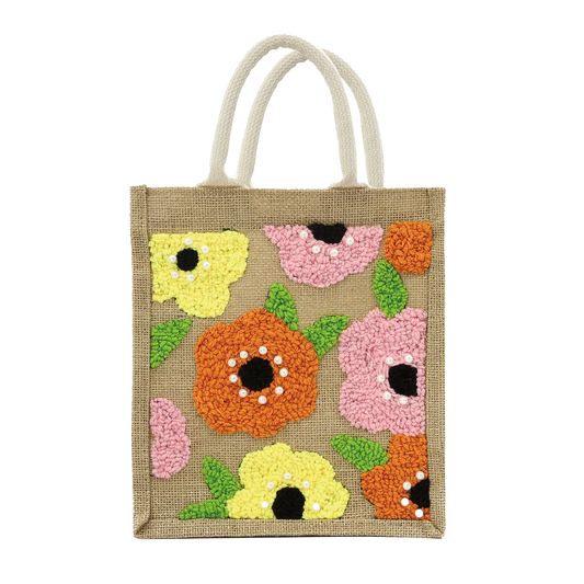 Floral Punch Needle Bag