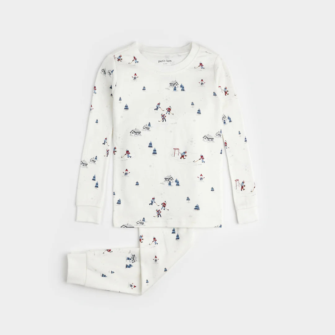 Petit Lem Organic Cotton PJs Pond Hockey Final Sale Not for