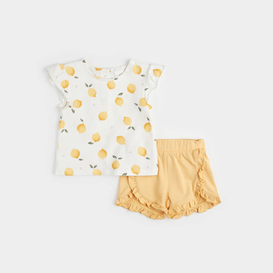 Petit Lem Baby Shorts Set - Lemon