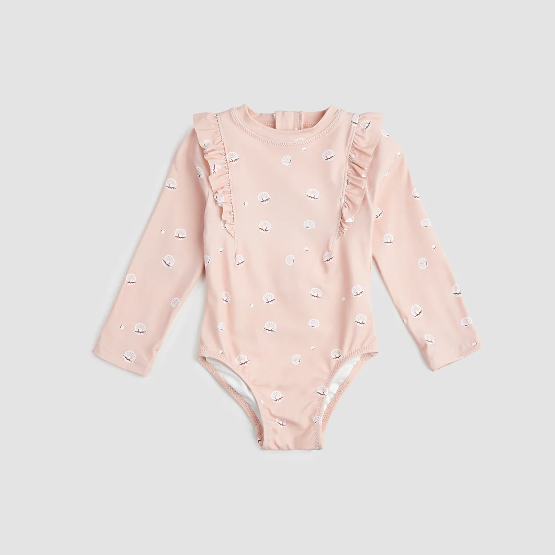 Miles the Label Long Sleeve Swim Suit - Pearl Shell