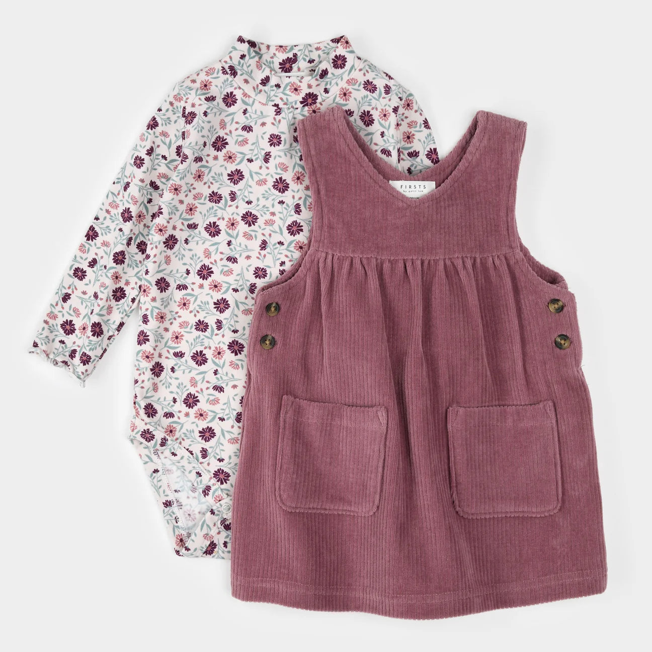 Petit Lem Baby Set - Overall Dress