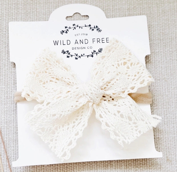 Crochet Pinwheel Bow Baby Headband