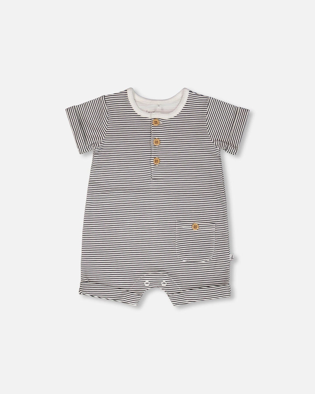Deux par Deux Romper - Black Stripes (Final Sale)