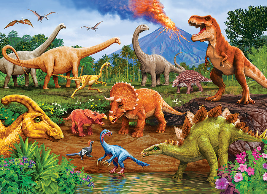 Cobble Hill 35 Piece Tray Puzzle - Triceratops and Friends