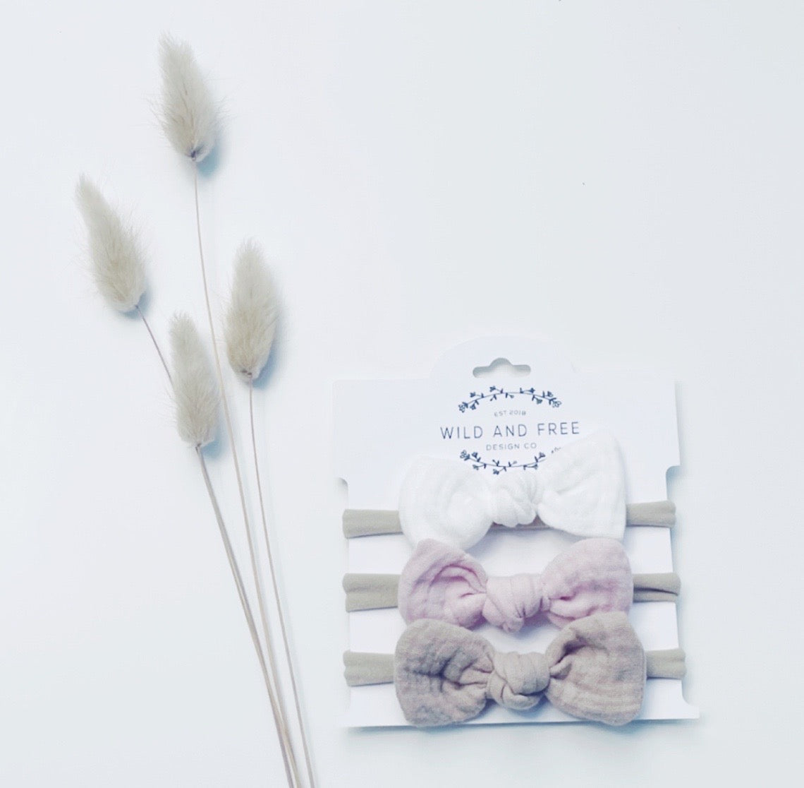 Neutral Knotted Bow Baby Headbands