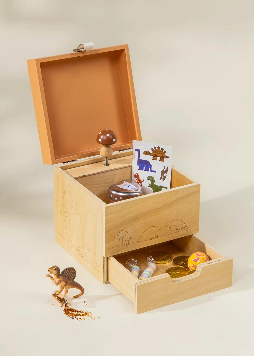 Wooden Musical Treasure Box - Nature