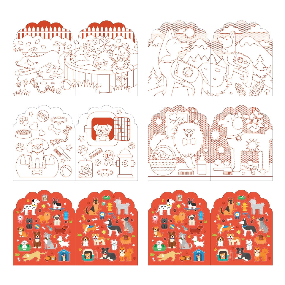 Dogs Colouring Book with Stickers