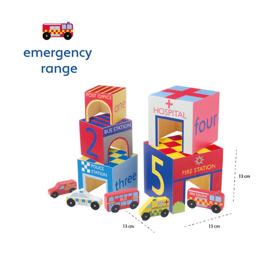 Wooden Emergency Services Stacking Cubes