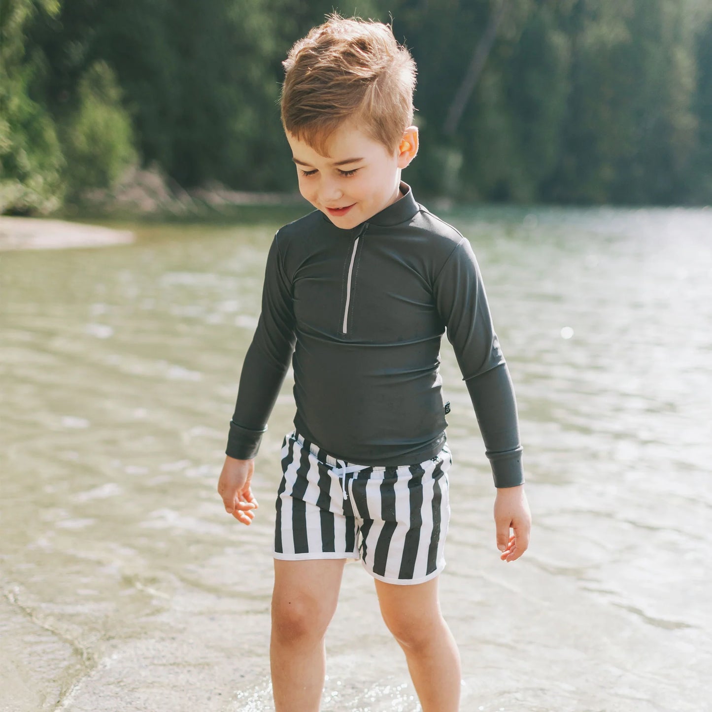 Honeysuckle Swim Rashguard Shirt - Smoke