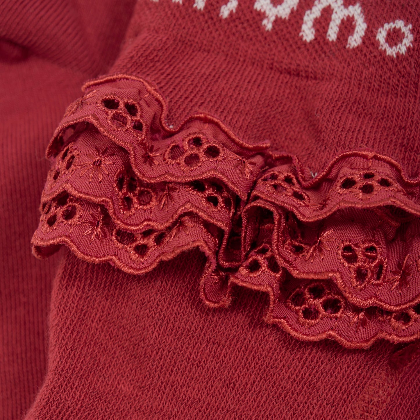 Minymo Baby Ruffled Tights - Rio Red