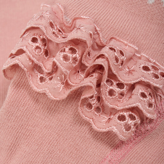 Minymo Baby Ruffled Tights - Rose Cloud