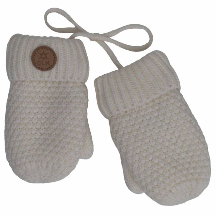 Calikids Soft Touch Knit Mittens - Cream