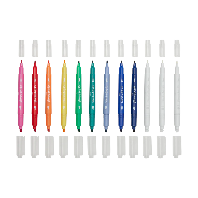 Ooly Stamp-A-Doodle Double Ended Markers - Set of 12