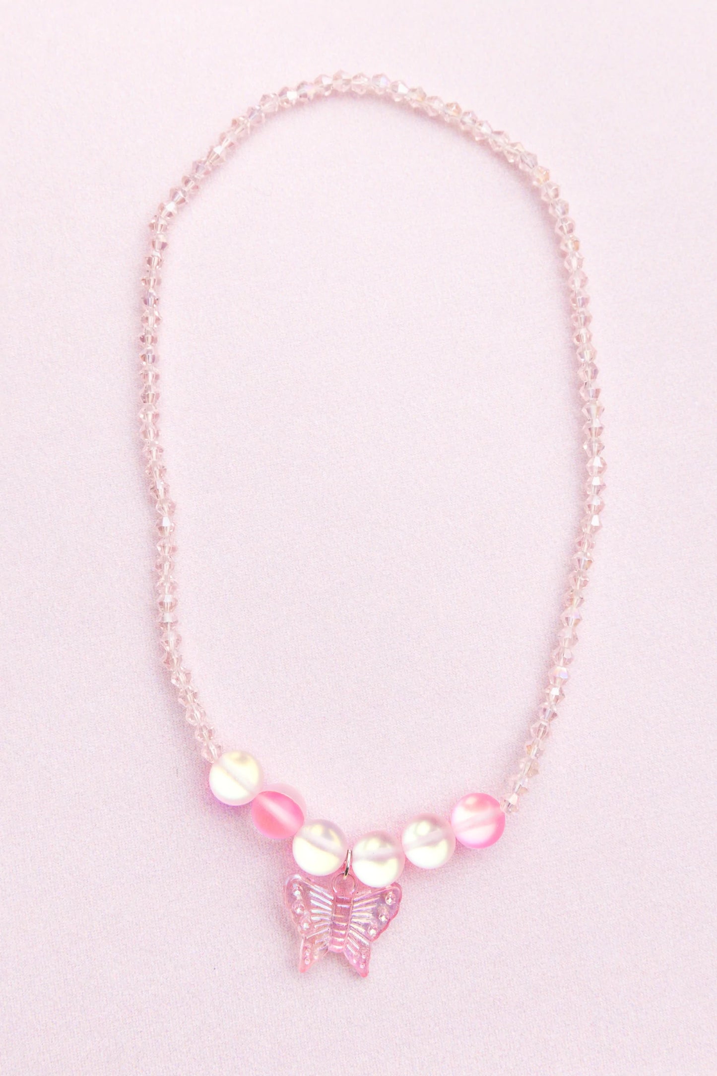Holo Pink Crystal Boutique Necklace