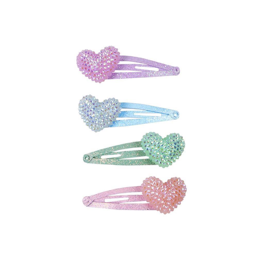 Sparkle Heart Bobble Hairclips