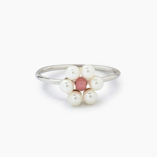 Pura Vida Ring - Bitty Pearl Flower
