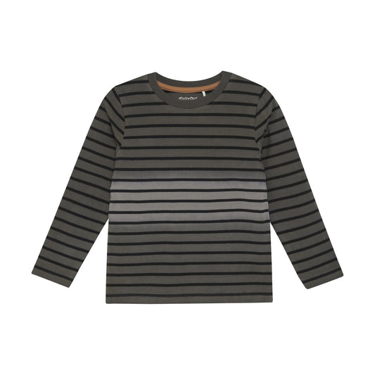 Minymo Tee - Dark Gull Grey Stripes
