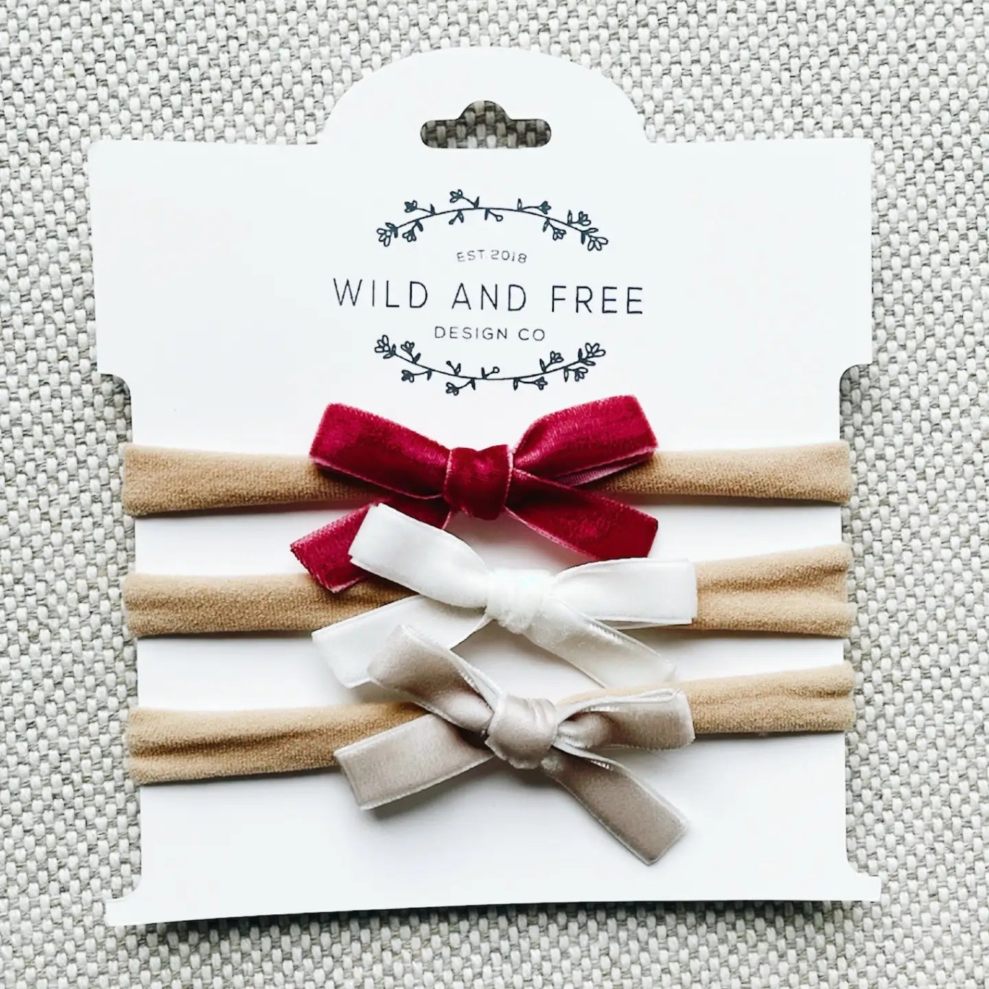 Petite Velvet Holiday Bow Baby Headbands