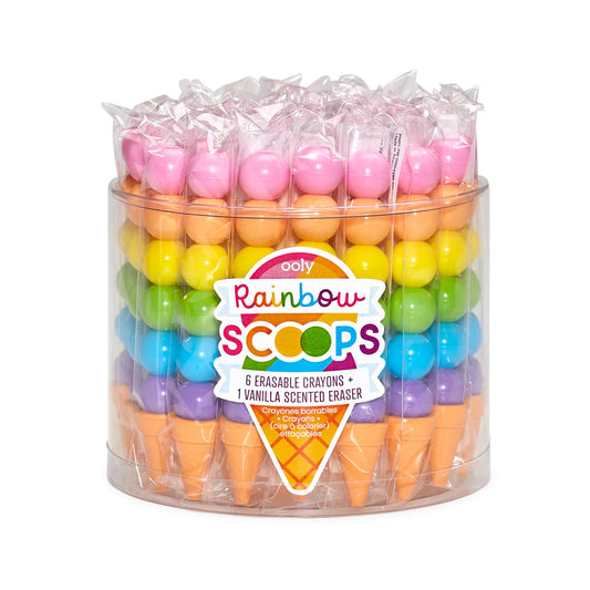 Ooly Stacking Erasable Crayons - Rainbow Scoops