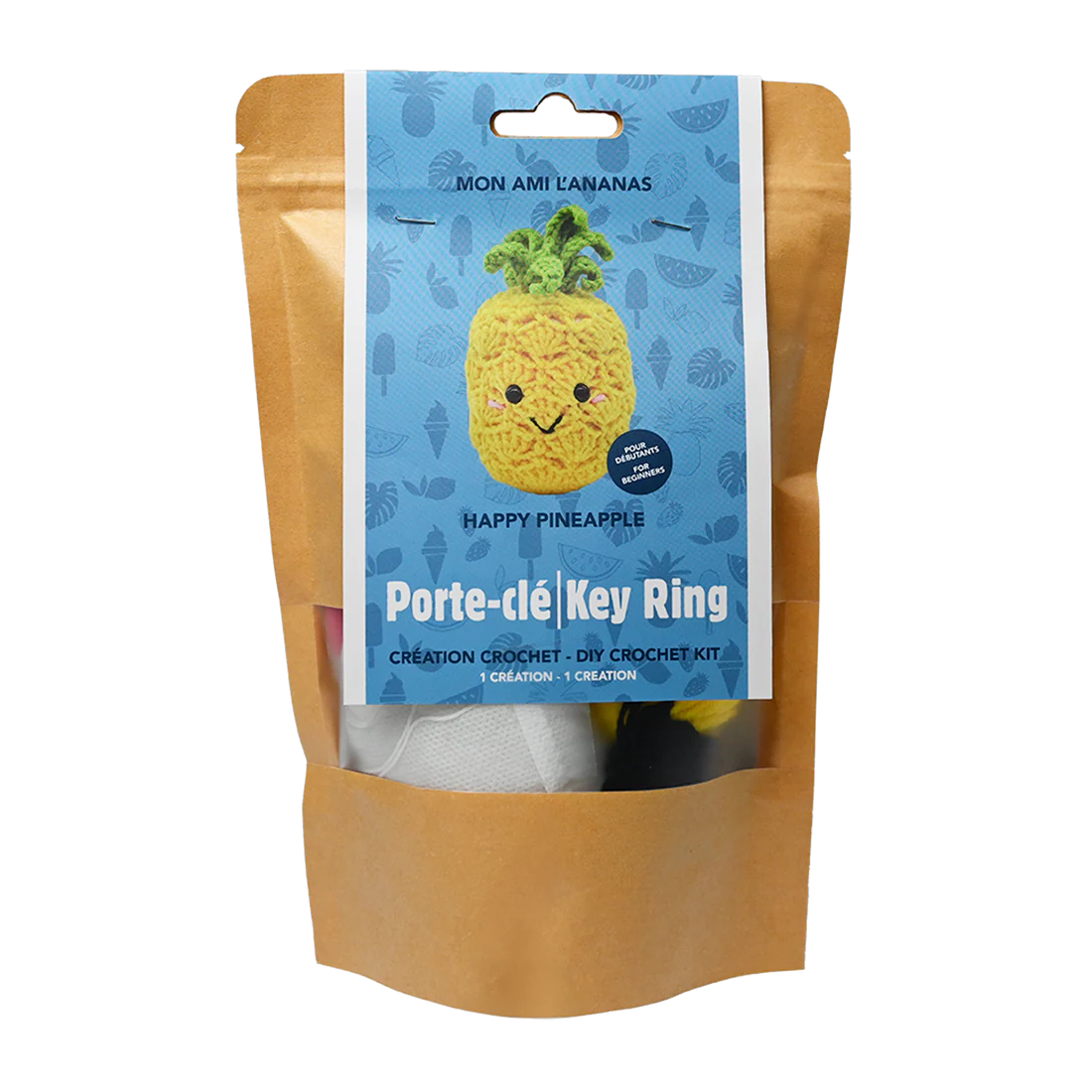 Happy Pineapple DIY Crochet Keychain Kit