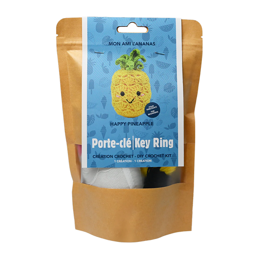 Happy Pineapple DIY Crochet Keychain Kit
