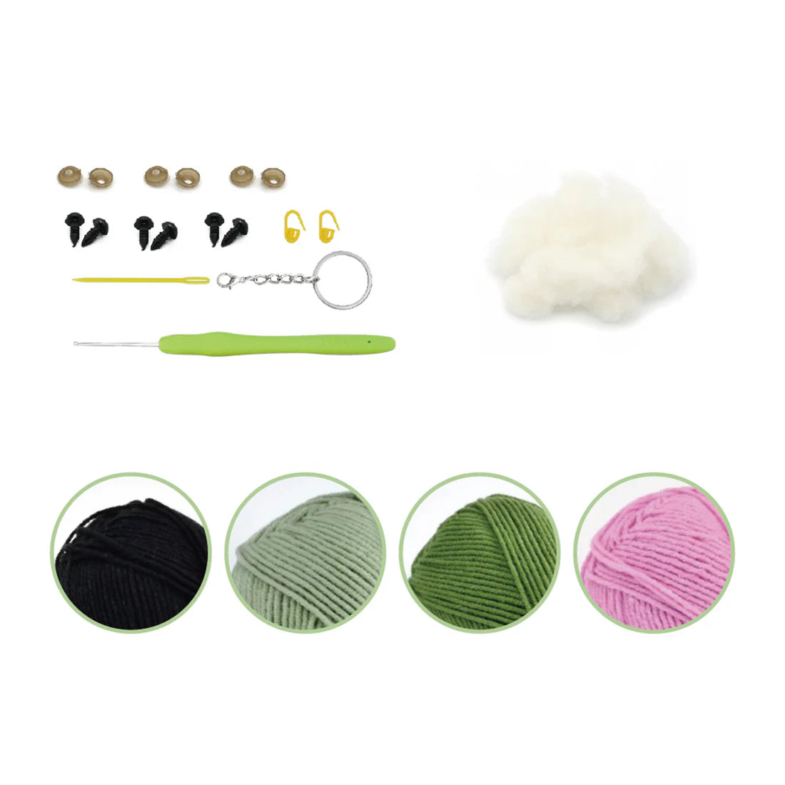 Peas in a Pod DIY Crochet Keychain Kit