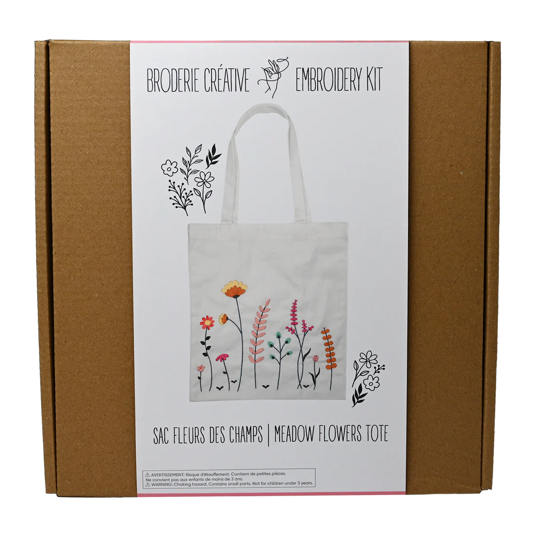 Meadow Flowers DIY Embroidery Tote Kit