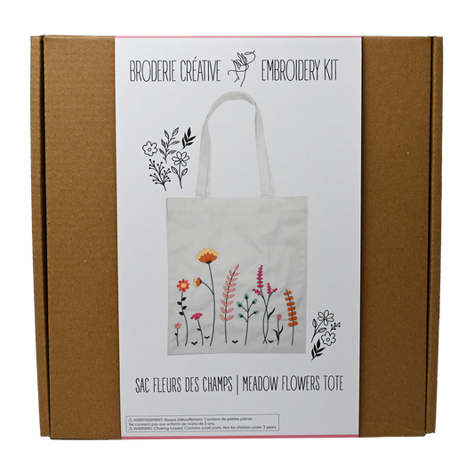 Meadow Flowers DIY Embroidery Tote Kit