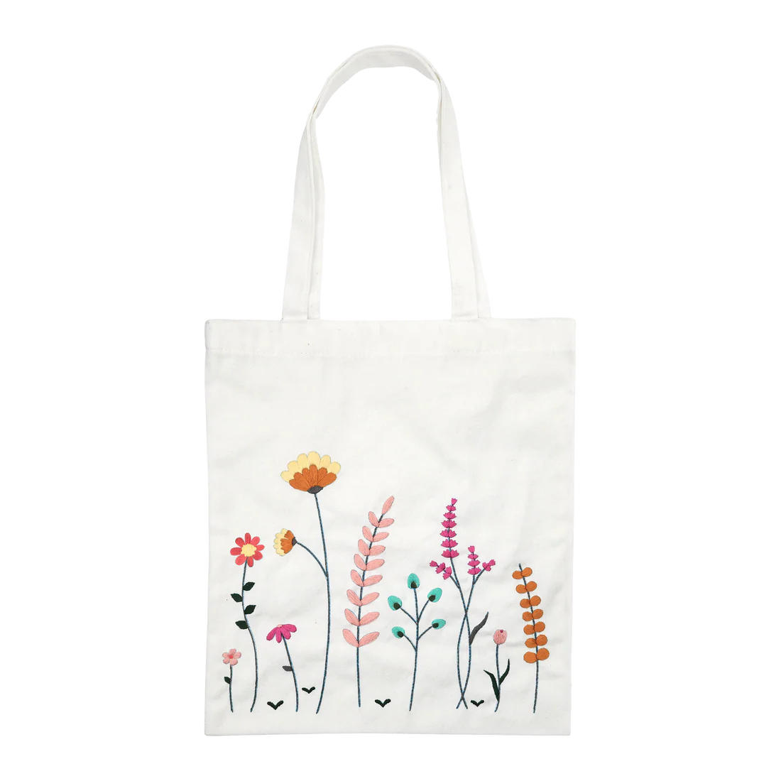 Meadow Flowers DIY Embroidery Tote Kit