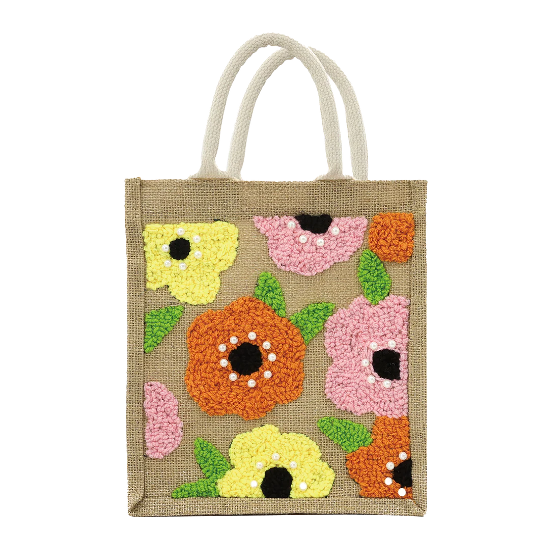 Floral Punch Needle Bag