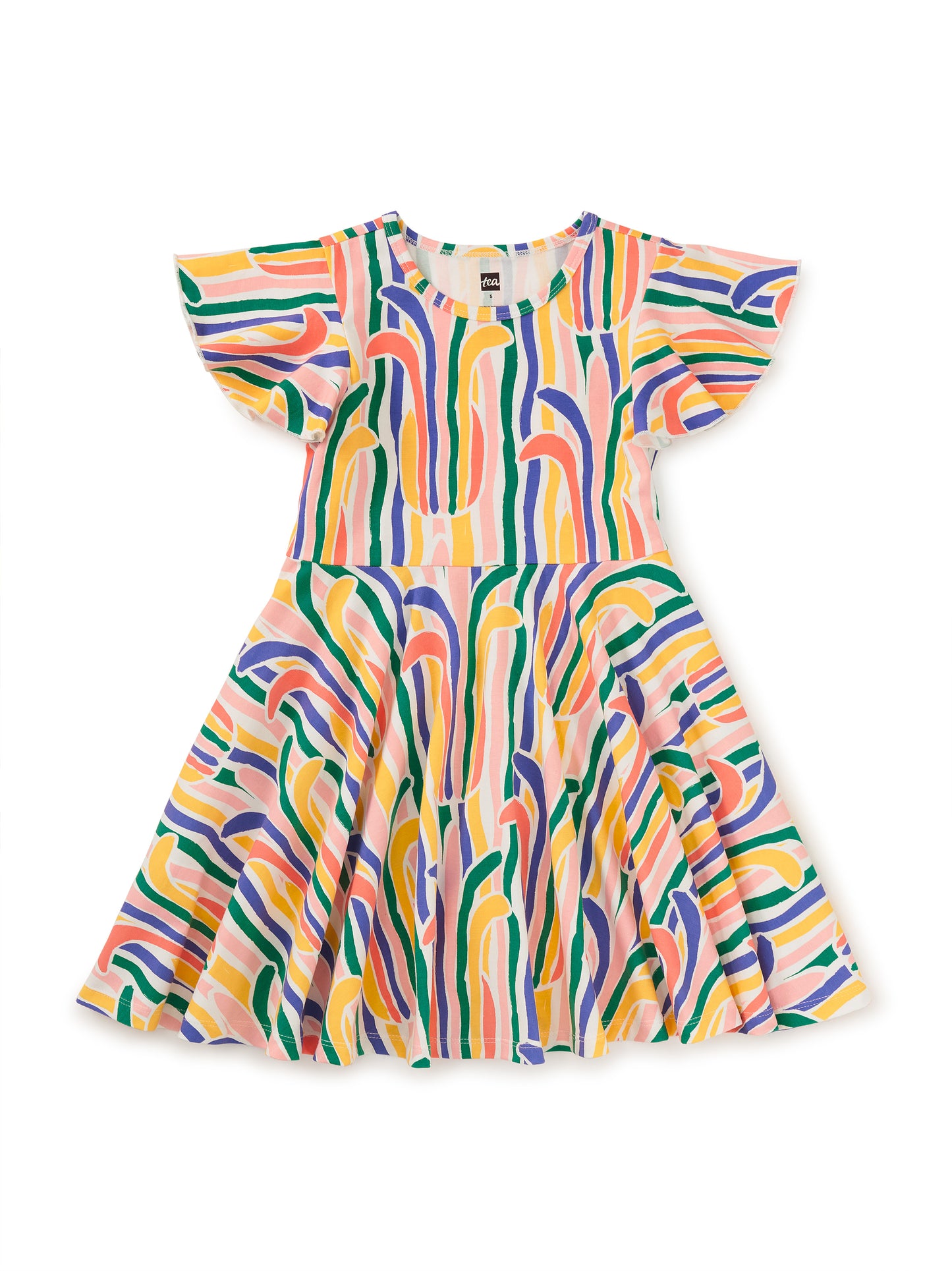 Tea Collection Dress - Rainbow Pineapple Stripe