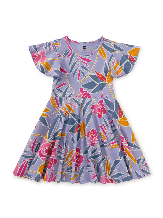 Tea Collection Dress - Mauve Tropical Gardenias