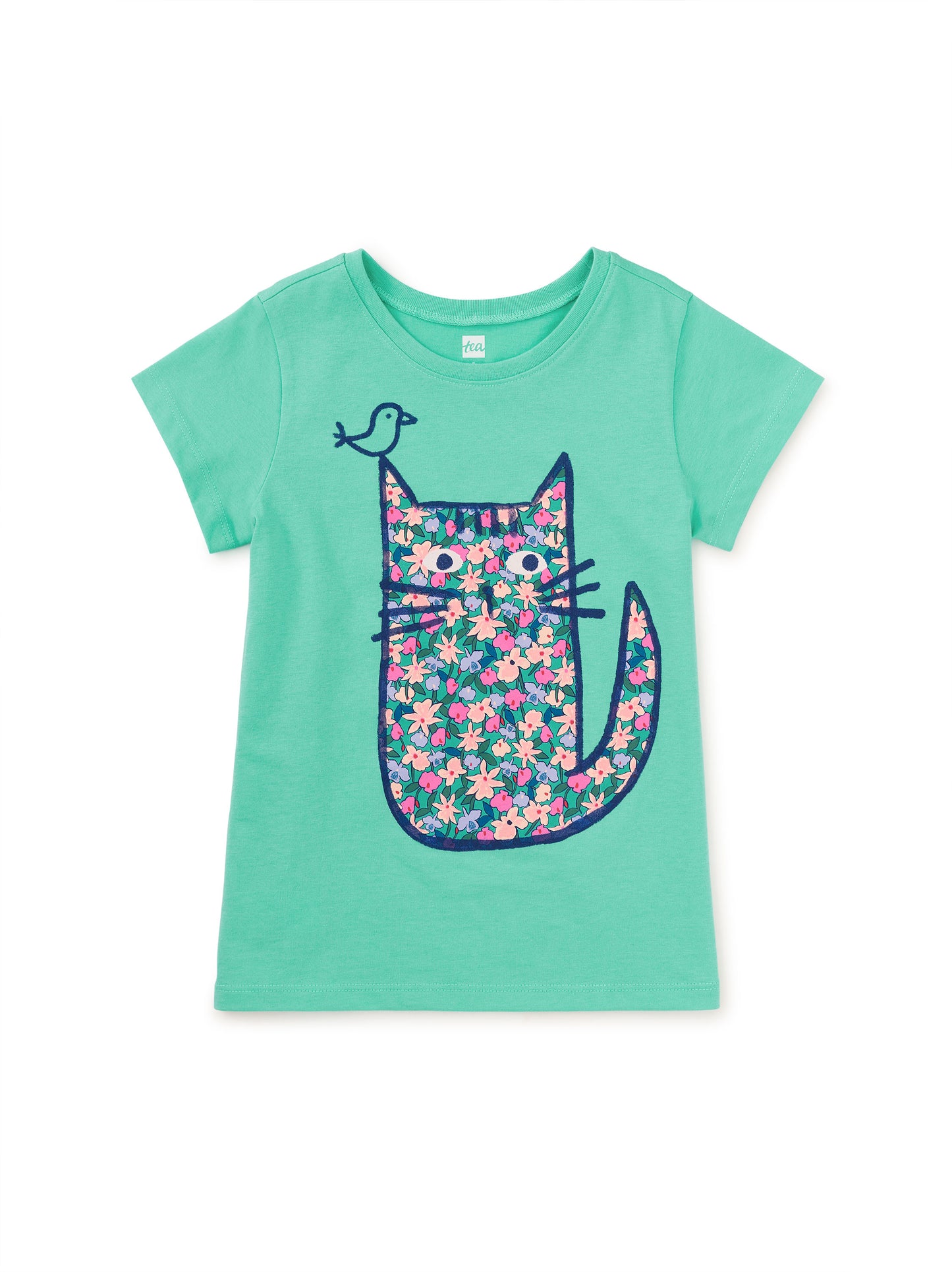 Tea Collection Graphic Tee - Floral Cat