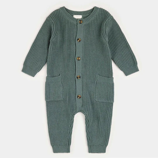 Petit Lem Pointelle Knit Playsuit - Teal