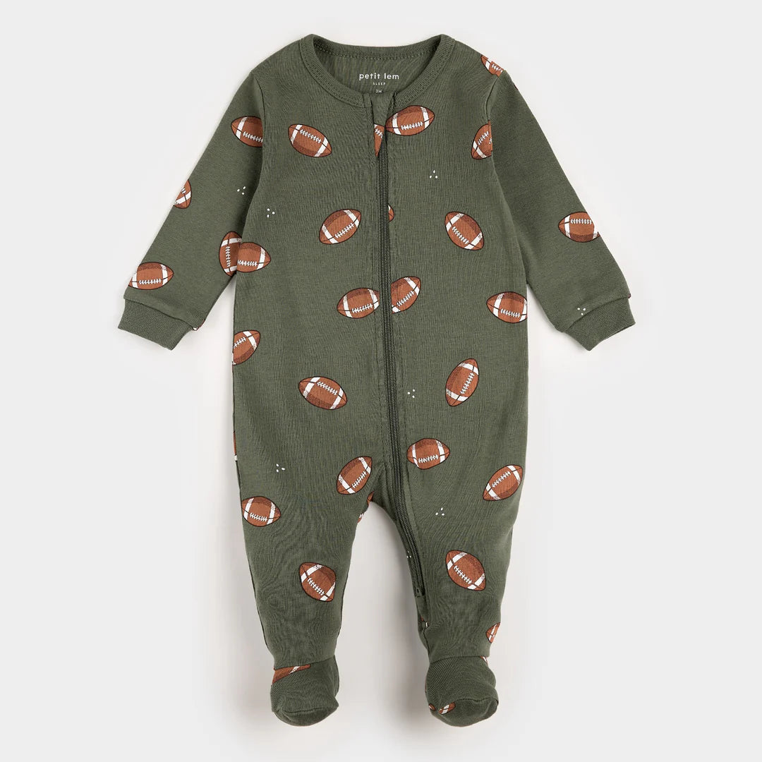 Petit Lem Organic Cotton Sleeper - Football