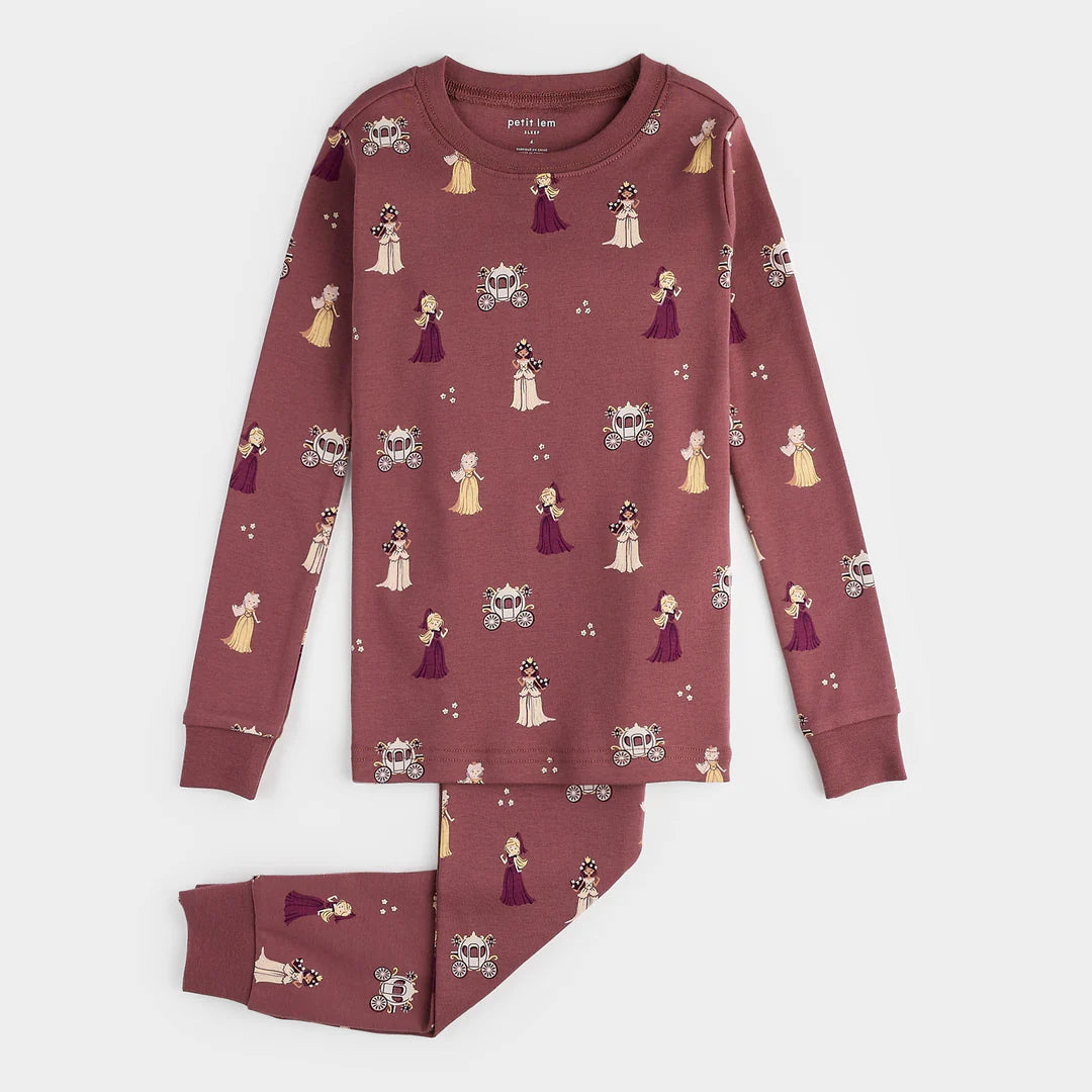 Petit Lem Organic Cotton PJs - Princess Print