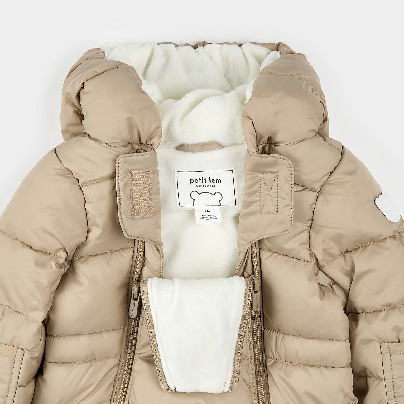 Petit Lem One Piece Snowsuit - Light Taupe