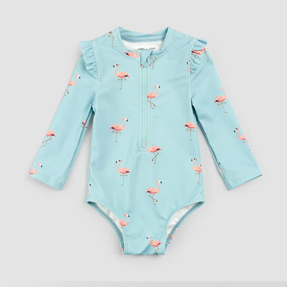 Miles the Label Long Sleeve Swim Suit - Flamingo