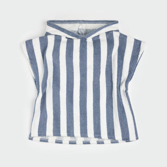 Petit Lem Beach Poncho - Faded Blue Stripes