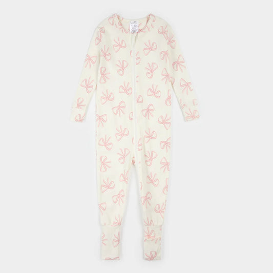 Pink Bows Organic Cotton Footless Sleeper
