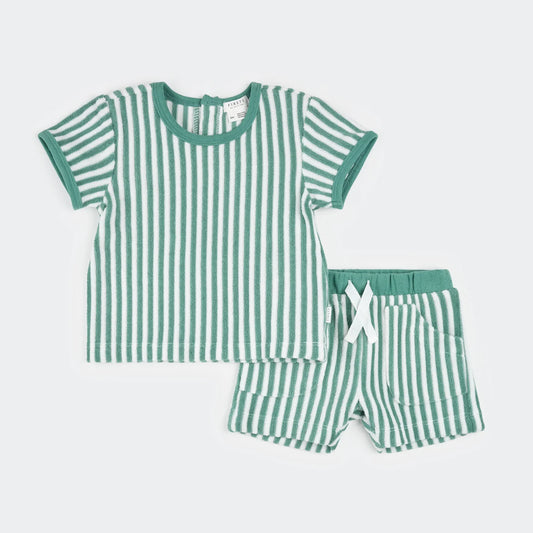 Petit Lem Baby Set - Turquoise Stripe