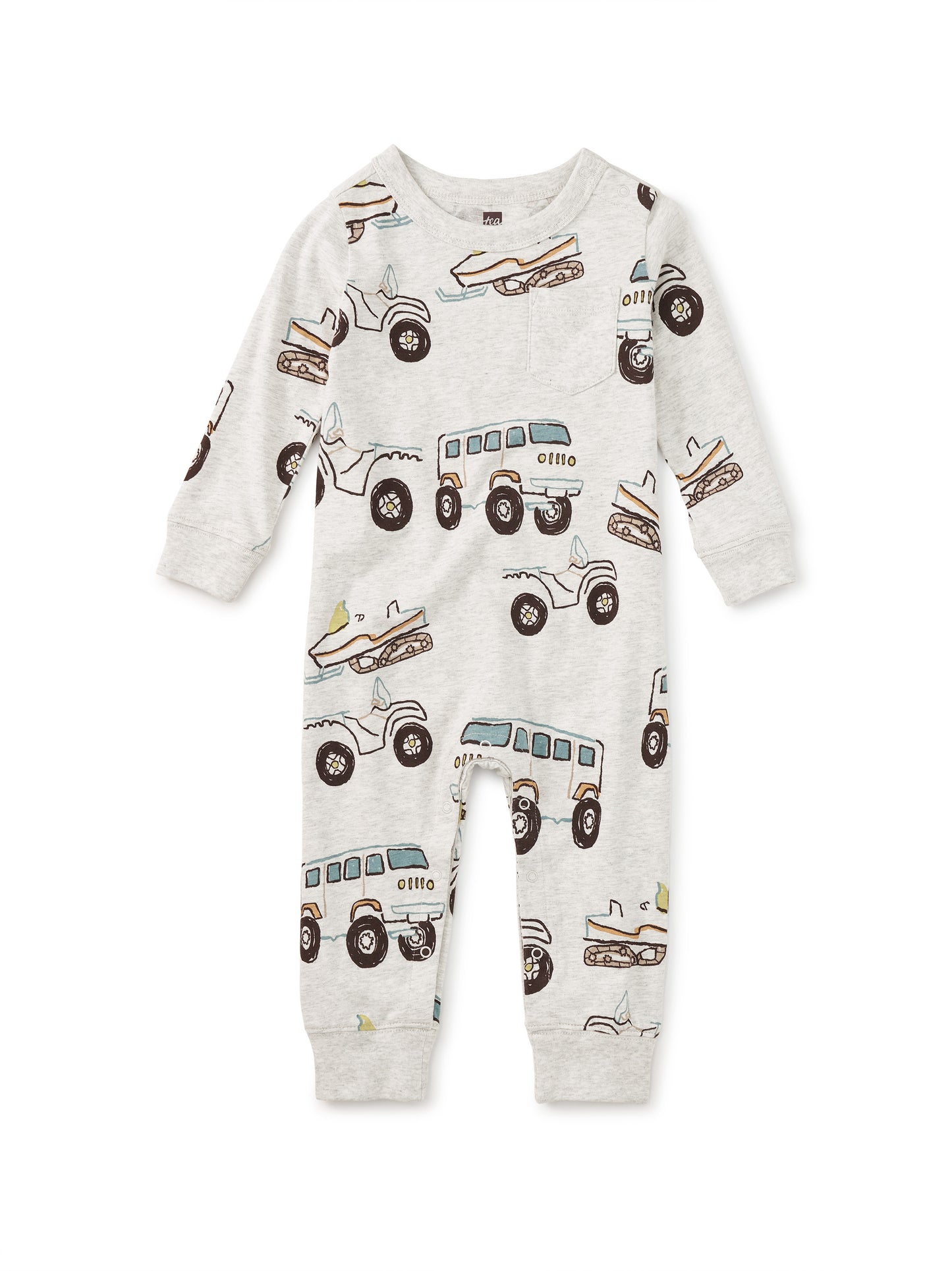 Tea Collection Baby Romper - Snow Vehicles