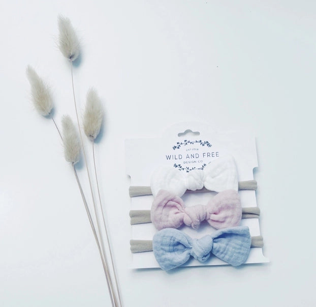 Pastel Knotted Bow Baby Headbands