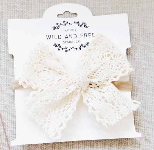 Crochet Pinwheel Bow Baby Headband