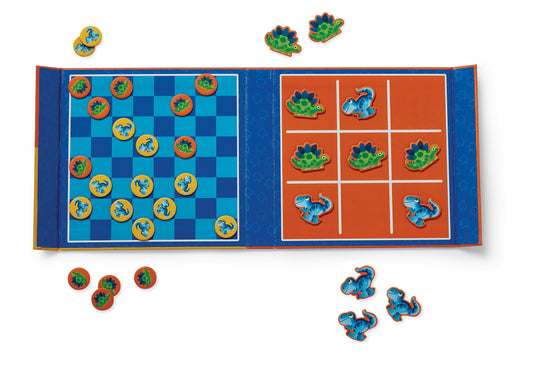 Magnetic Dino Tic Tac Toe & Checkers
