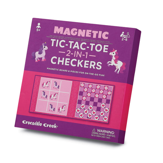 Magnetic Unicorn Tic Tac Toe & Checkers