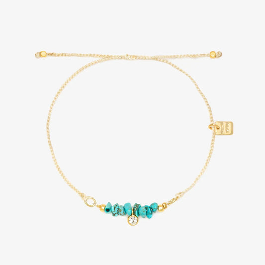 Pura Vida Bracelet - Dainty Turquoise Charm (Final Sale)