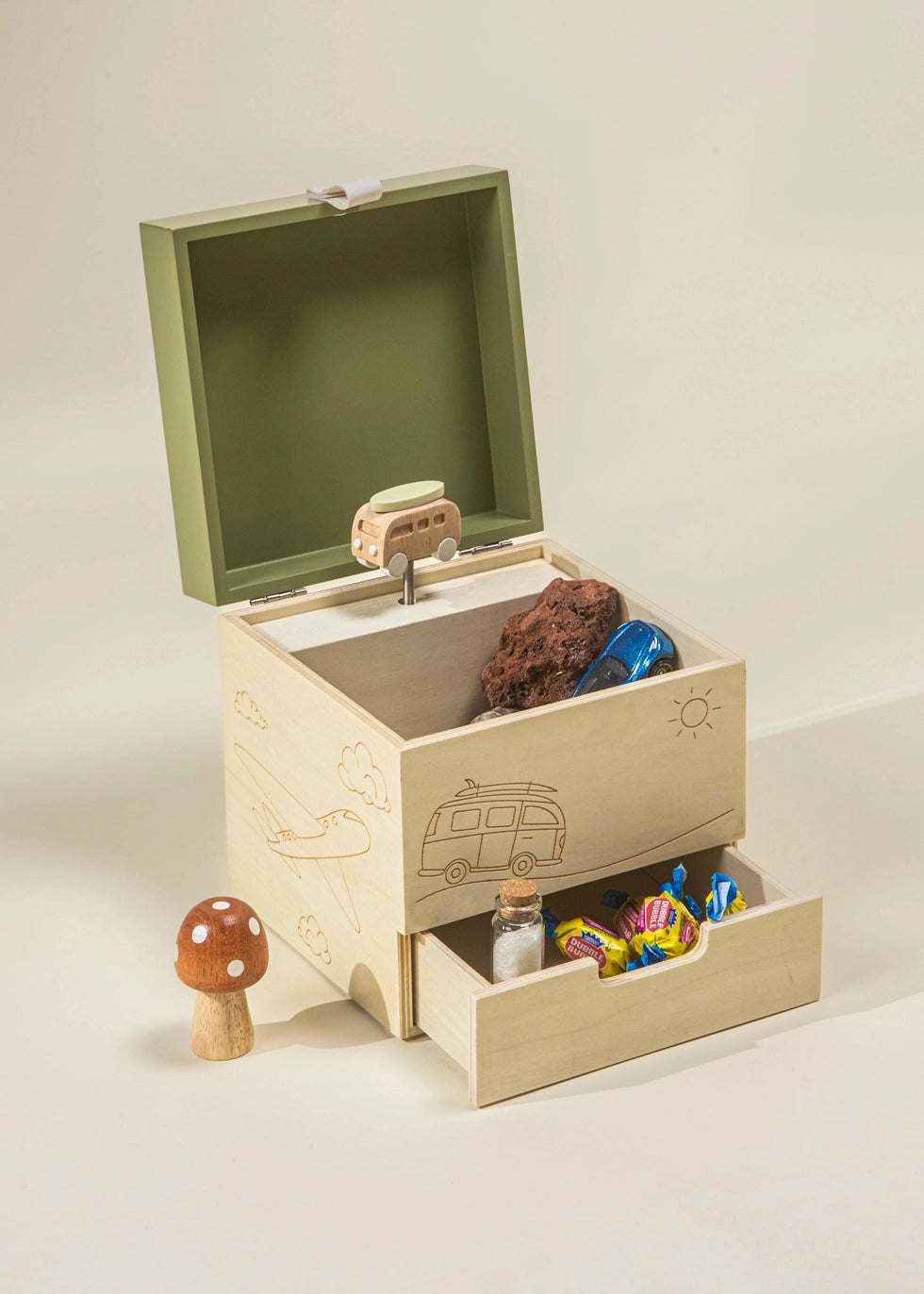 Wooden Musical Treasure Box - Travel